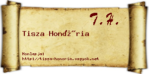 Tisza Honória névjegykártya